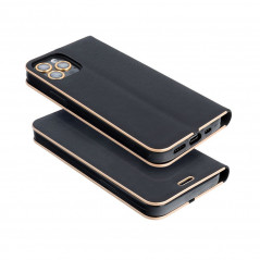 XIAOMI 12 Lite Wallet Cases LUNA Book Gold Elegant  Black
