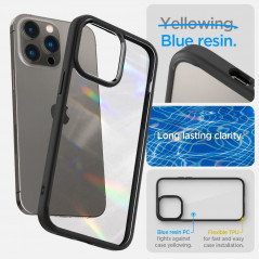 Apple iPhone 14 Pro Case Spigen Ultra Hybrid Crystal clear  Matte black
