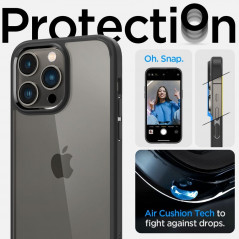 Apple iPhone 14 Pro Case Spigen Ultra Hybrid Crystal clear  Matte black
