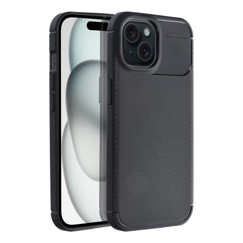 Apple iPhone 15 Case Carbon premium Elegant  Black