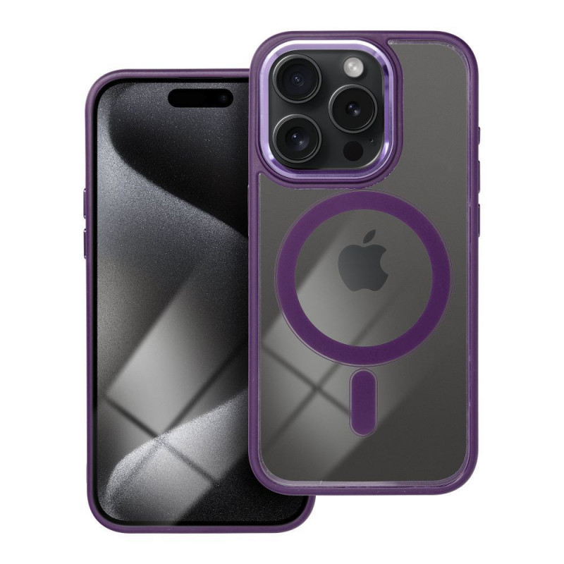 Apple iPhone 15 Pro Case Color Edge Mag MagSAFE  Deep purple