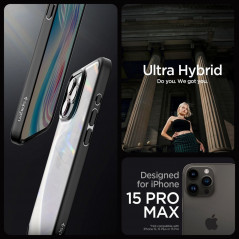 Apple iPhone 15 Pro Max Case Spigen Ultra Hybrid Crystal clear  Matte black