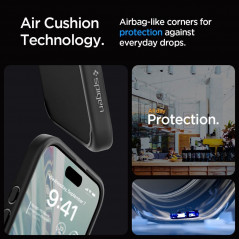 Apple iPhone 15 Pro Max Case Spigen Ultra Hybrid Crystal clear  Matte black