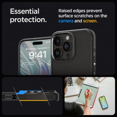 Apple iPhone 15 Pro Max Case Spigen Ultra Hybrid Crystal clear  Matte black