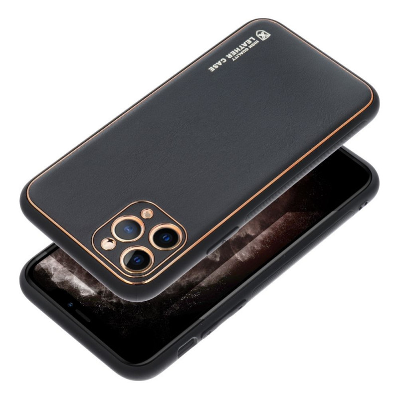 Apple iPhone 15 Plus Case Leather Black