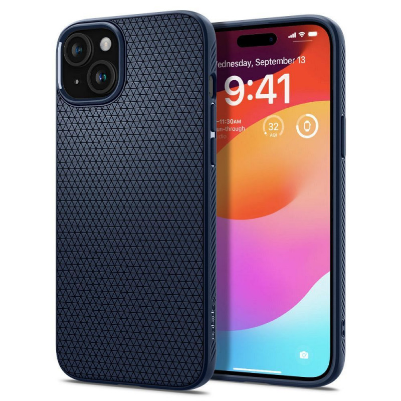 Apple iPhone 15 Case Spigen  Liquid Air Navy blue