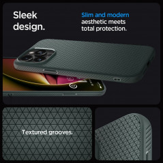 Apple iPhone 15 Pro Max Case Spigen  Liquid Air Abyss green