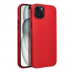 Apple iPhone 15 Plus Case Leather Mag Cover Elegant  MagSAFE  Red