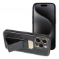 Apple iPhone 15 Pro Case LEATHER Case Kickstand Black