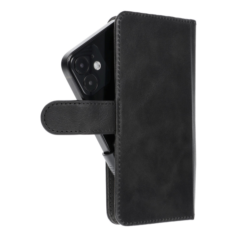 Apple iPhone 12 Univerzálne puzdro, Wallet Cases COMMON book Elegant, Soft lining inside  Black