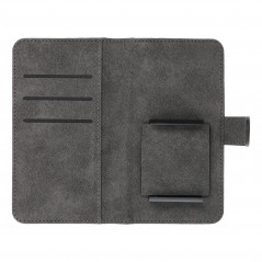 Apple iPhone 12 Univerzálne puzdro, Wallet Cases COMMON book Elegant, Soft lining inside  Black