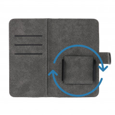Apple iPhone 12 Univerzálne puzdro, Wallet Cases COMMON book Elegant, Soft lining inside  Black