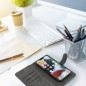 Apple iPhone 12 Univerzálne puzdro, Wallet Cases COMMON book Elegant, Soft lining inside  Black