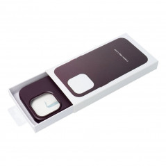 Apple iPhone 15 Plus Case Leather Mag Cover Elegant  MagSAFE  Dark violet