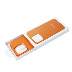 Apple iPhone 15 Pro Case Leather Mag Cover Elegant  MagSAFE  Orange