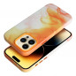 Apple iPhone 14 Pro Case Leather Mag Cover Elegant  MagSAFE  Orange splash