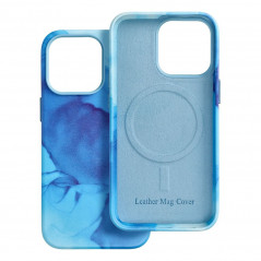 Apple iPhone 13 Pro Case Leather Mag Cover Elegant  MagSAFE  Blue splash