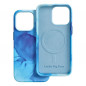 Apple iPhone 13 Pro Case Leather Mag Cover Elegant  MagSAFE  Blue splash
