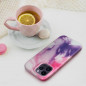 Apple iPhone 12 Case Leather Mag Cover Elegant  MagSAFE  Purple splash
