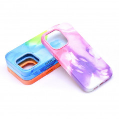 Apple iPhone 12 Case Leather Mag Cover Elegant  MagSAFE  Purple splash