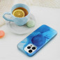 Apple iPhone 12 Case Leather Mag Cover Elegant  MagSAFE  Blue splash