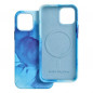 Apple iPhone 12 Case Leather Mag Cover Elegant  MagSAFE  Blue splash