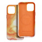 Apple iPhone 12 Pro Max Case Leather Mag Cover Elegant  MagSAFE  Orange splash