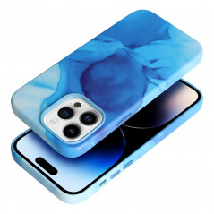 Apple iPhone 12 Pro Max Case Leather Mag Cover Elegant  MagSAFE  Blue splash