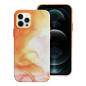 Apple iPhone 12 Pro Case Leather Mag Cover Elegant  MagSAFE  Orange splash