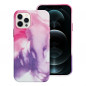 Apple iPhone 12 Pro Case Leather Mag Cover Elegant  MagSAFE  Purple splash