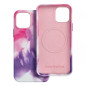 Apple iPhone 12 Pro Case Leather Mag Cover Elegant  MagSAFE  Purple splash