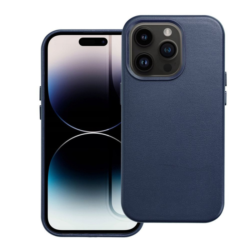 Apple iPhone 14 Pro Case Leather Mag Cover Elegant  MagSAFE  Indigo blue