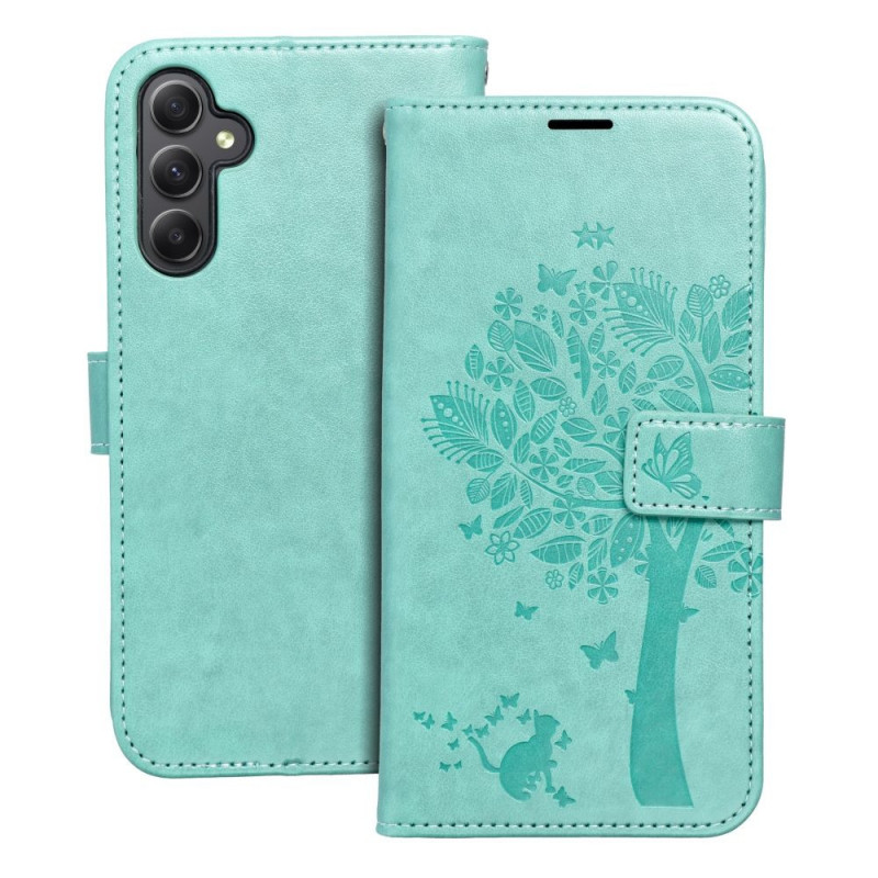 Samsung Galaxy A34 Wallet Cases MEZZO Book Tree  Green