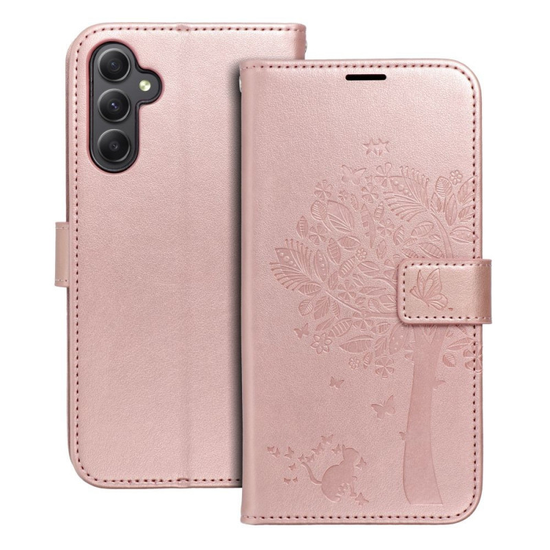 Samsung Galaxy A34 Wallet Cases MEZZO Book Tree  Rose gold