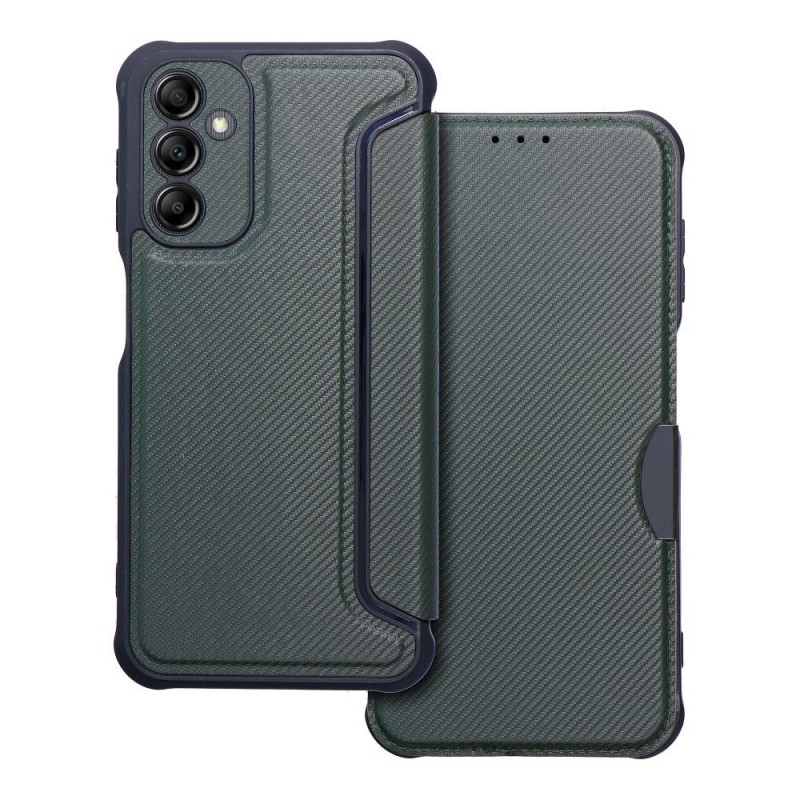 Samsung Galaxy A14 LTE Wallet Cases Razor Book Carbon Fibre, Carbon pattern Dark green Samsung Galaxy A14 LTE Wallet Cases Razor Book Carbon Fibre, Carbon pattern Dark green