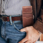 XIAOMI Redmi Note 10 Pro Univerzálne puzdro, Belt Holster ROYAL - Leather universal flap pocket Brown 