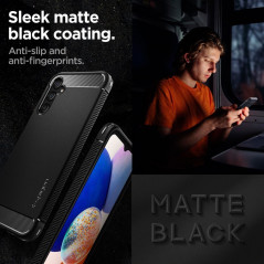 Samsung Galaxy A14 LTE Case Spigen Armor Carbon Fibre, Elegant  Black