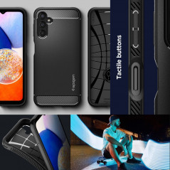 Samsung Galaxy A14 LTE Case Spigen Armor Carbon Fibre, Elegant  Black