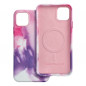 Apple iPhone 15 Case Leather Mag Cover Elegant  MagSAFE  Purple splash