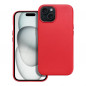 Apple iPhone 15 Case Leather Mag Cover Elegant  MagSAFE  Red