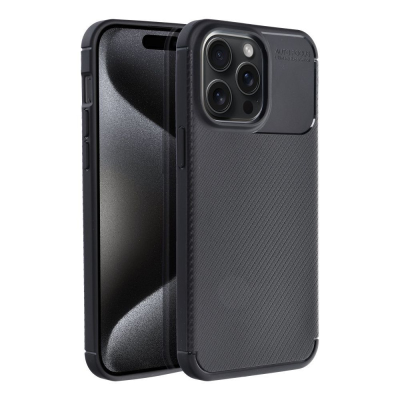 Apple iPhone 15 Case Carbon premium Elegant  Black