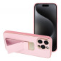 Apple iPhone 15 Pro Max Case LEATHER Case Kickstand Pink