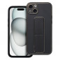 Apple iPhone 15 Plus Case LEATHER Case Kickstand Black