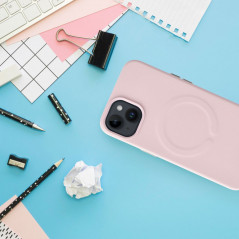Apple iPhone 14 Case Roar Leather Mag Elegant  MagSAFE  Hot pink
