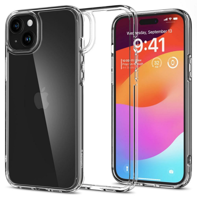 Apple iPhone 15 Case Spigen Ultra Hybrid Crystal clear  Transparent