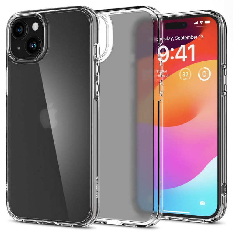 Apple iPhone 15 Case Spigen Ultra Hybrid Crystal clear  Transparent