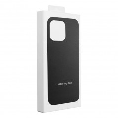 Apple iPhone 15 Plus Case Leather Mag Cover Elegant  MagSAFE  Black