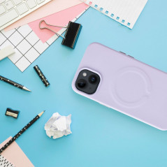 Apple iPhone 14 Case Roar Leather Mag Elegant  MagSAFE  Purple
