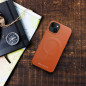 Apple iPhone 15 Pro Case Roar Leather Mag Elegant  MagSAFE  Brown