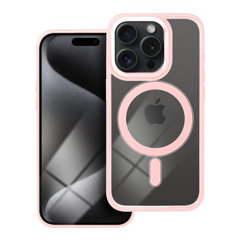 Apple iPhone 15 Pro Case Color Edge Mag MagSAFE  Pink
